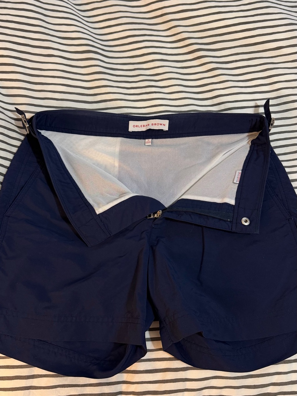 Orlebar Brown Deep Navy Adjustable Side-Tab Setter Swim Shorts - Picture 4 of 6